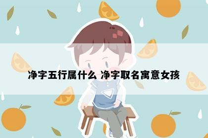 净字五行属什么 净字取名寓意女孩