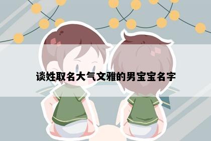 谈姓取名大气文雅的男宝宝名字