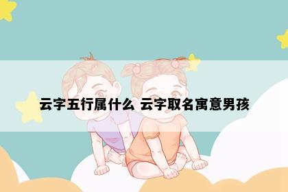 云字五行属什么 云字取名寓意男孩