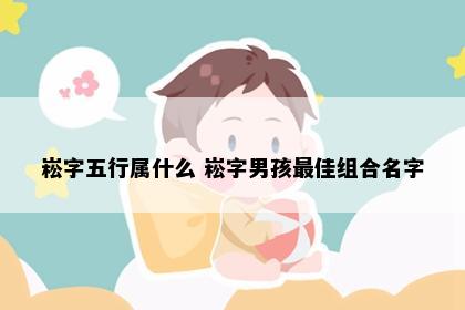 崧字五行属什么 崧字男孩最佳组合名字
