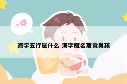 海字五行属什么 海字取名寓意男孩