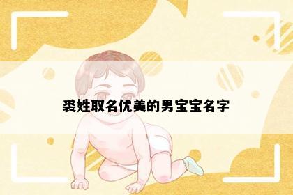 裘姓取名优美的男宝宝名字